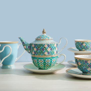 Teas & C's Kasbah Porcelain Tea for One Gift Set 380ml, Mint