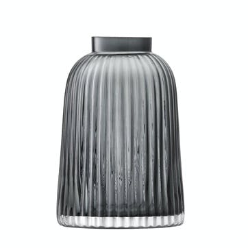 Pleat Vase - 20cm; Grey