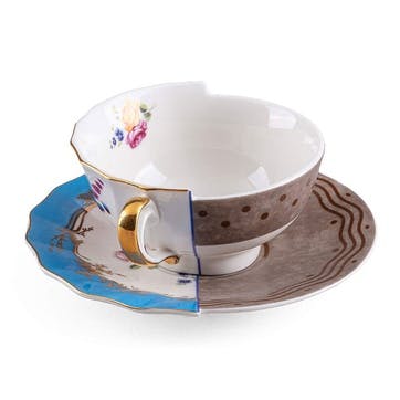 Hybrid Kerma porcelain teacup and saucer