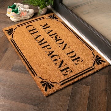 Country Home Maison De Champagne Doormat 90 x 60cm, Natural & Black