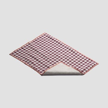 Gingham Linen Set of 4 Placemats 35 x 50cm, Berry