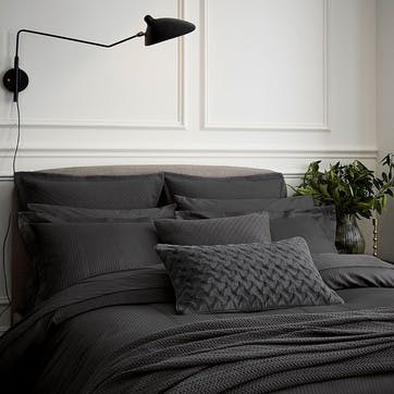 Mansa Oxford Pillowcase, Charcoal