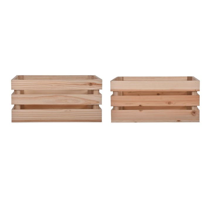 Wooden Storage Boxes, Set of 2