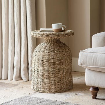 Nish Side Table, Rattan