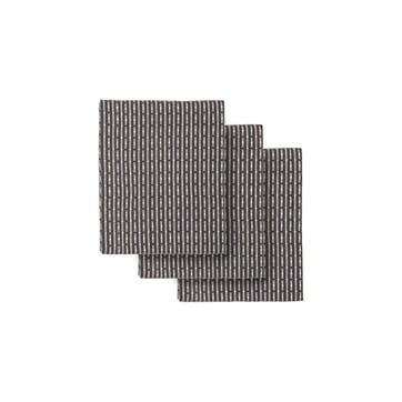 Piqué Set of 3 Kitchen Cloths 18 x 35cm, Evening Grey