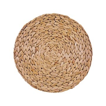 Naturals Water Hyacinth Round Woven Mat, Set of 4