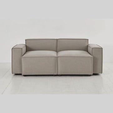 Model 03 2 Seater Linen Sofa, Pumice