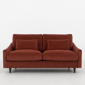 Model 07 Velvet 2 Seater Sofa, Brick