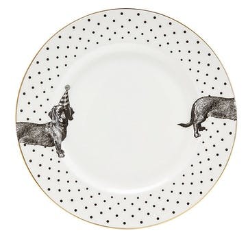 Party Pup Set of 6 Dinner Plates, White