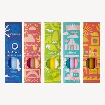 Travellers Collection set of 6 candles H25cm, St Tropez