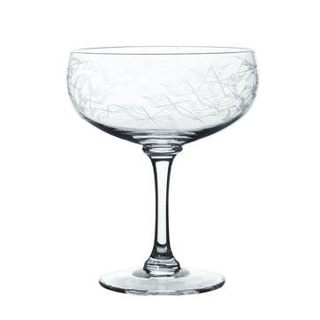 Ferns Set of 4 Crystal Cocktail Glasses 210ml, Clear