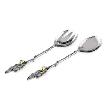 Olive Salad Servers L28cm, Silver