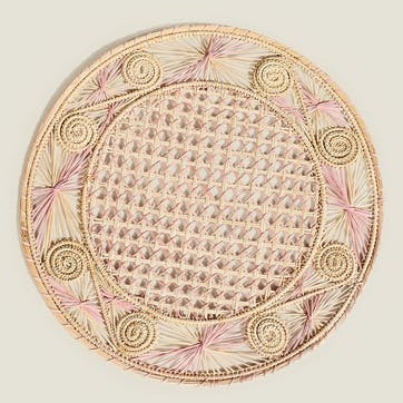 Sandra  Set of 2 Woven Placemats D35cm, Rose Pink