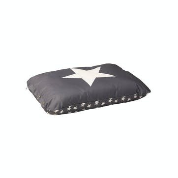 Star Print Water Resistant Cushion, S/M, Grey