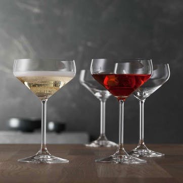 Style Set of 4 Champagne Coupes 290ml, Clear