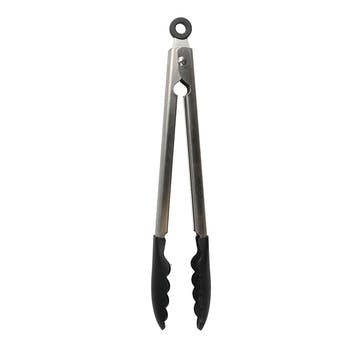 Universal Silicone Tipped Tongs, Black