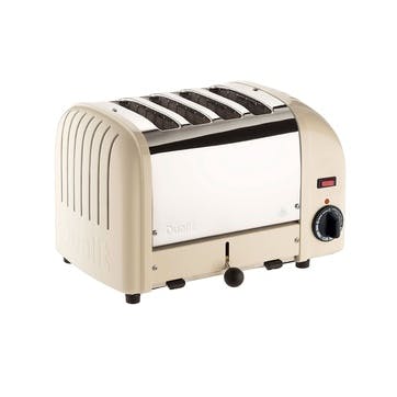 4 slot toaster, Dualit, Classic Vario, utility cream