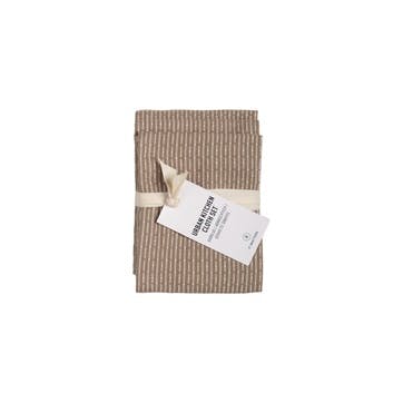 Piqué Set of 3 Kitchen Cloths 18 x 35cm, Clay Stone