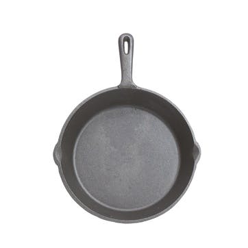 Cast Iron Round Plain Grill Pan, 24cm