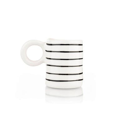 Stripe Espresso Mug, 100ml, Black