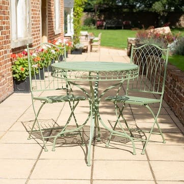 Hampton 3 Piece Bistro Set, Soft Green