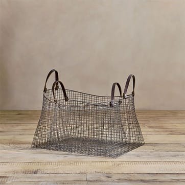 Adah Set of 2 Iron Baskets, Brown