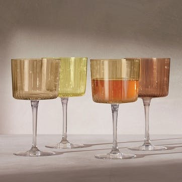 Gems Set of 4 Wine Glasses 250ml, Amber