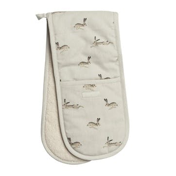 'Hare' Double Oven Gloves