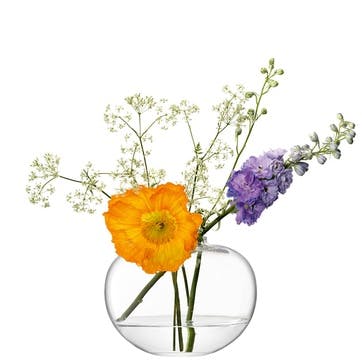 Flower Curved Bouquet Vase H15cm, Clear