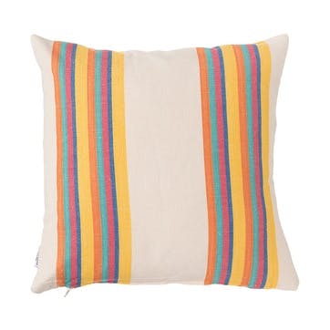 Pinata Stripe Hand Made Cushion 40 x 40 cm, Multi Coloured