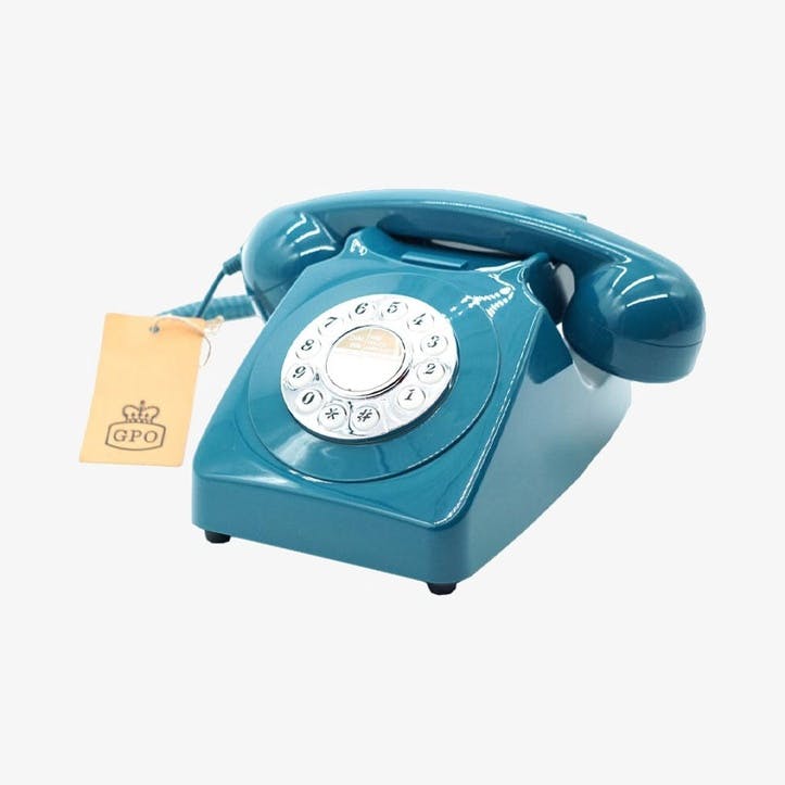 746 Push Button Telephone, Azure Blue