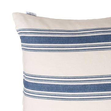Sea Stripe Hand Made Cushion 40 x 40 cm, Blue / White