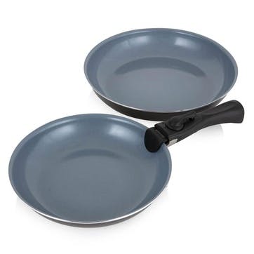 Freedom 3 Piece Graphite Frying pan Set 24cm & 28cm, Grey