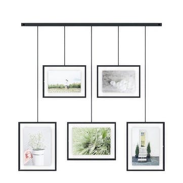 Exhibit Set of 5 Hanging Photo Frames, Black