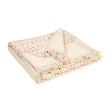 Pair of hammam towels, 90 x 180cm, Vivaraise, Cancun, lin