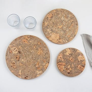 Cork Trivet Set , Natural