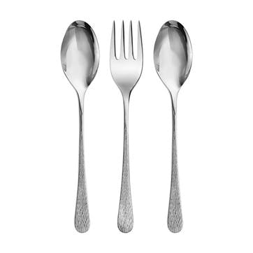 Skye 3 Piece Serving Set, Stainless Steel