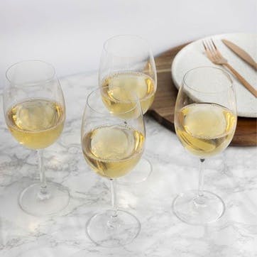 Julie Set of 4 White Wine Glasses 468ml, Clear