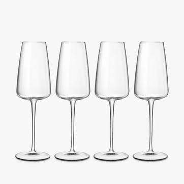 Talismano Set of 4 Sparkling Wine Flutes 210ml, Clear