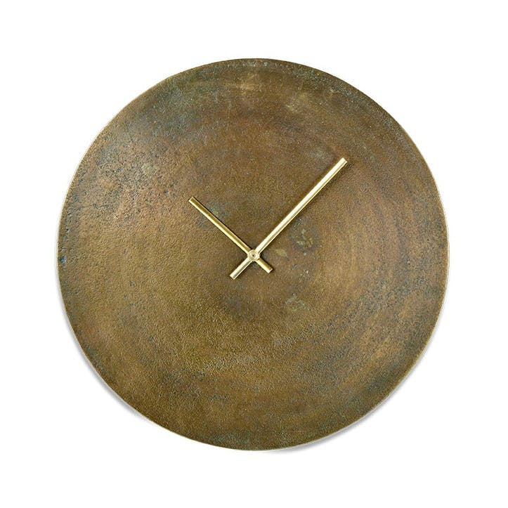 Okota Wall Clock, Antique Brass