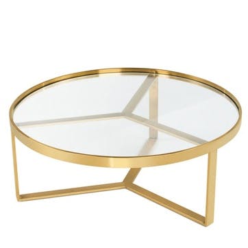 Aula Coffee Table; Brushed Brass