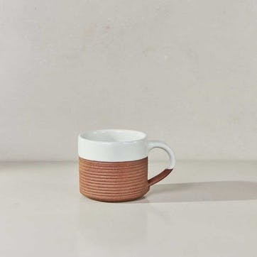 Mali Set of 2 Coffe Mugs, 250ml, White and Terracotta