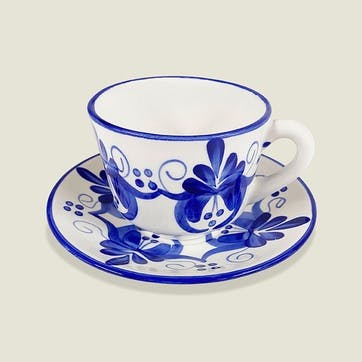Liliana Ceramic Cup & Saucer, Blue