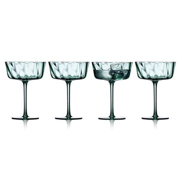 Vienna Set of 4 Champagne Bowls, 300ml, Green