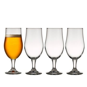 Juvel Set of 4 Beer Glasses 490ml, Clear