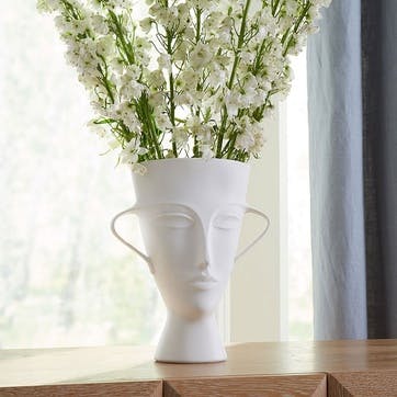 Giulette Tall Urn H33cm, White