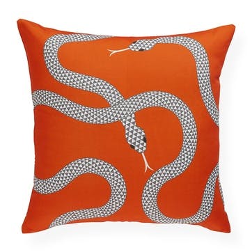 Snake Reversible Outdoor Cushion 46x46cm, Orange