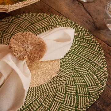 Nariño  Set of 2 Woven Placemats D39cm, Olive Green