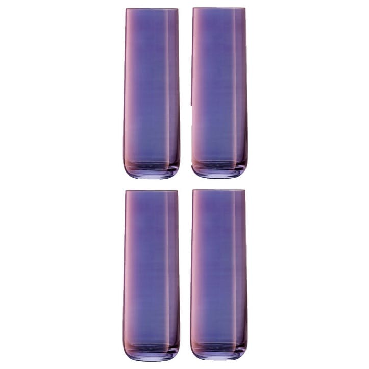 Aurora Set of 4 Highball Glasses, 420ml, Purple