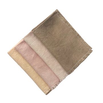 Set of 4 Placemats 35 x 45cm, Naturally Dyed Spring Assorted